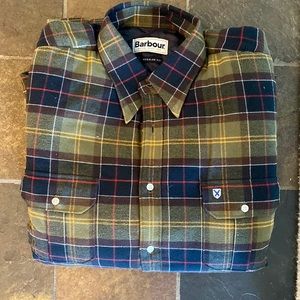 Barbour insulted flannel shirt.